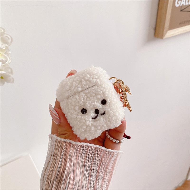 Plush embroidered dog apple AirPods pro2/3 generation bluetooth wireless headset case cute simple application