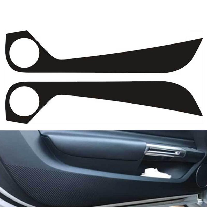 Carbon Fiber Door Anti-Kick Pad Sticker for Ford Mustang 2015-2023 Interior Protector Film