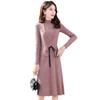 Women Autumn Winter Long Sleeves Knitted Dress Slim Sweater Vest Two Sets