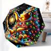 Winnie the Pooh, Christmas lights Automatic Opening and Closing Umbrella, Compact Travel Umbrella, Lightweight and Portable, Suitable for Be
