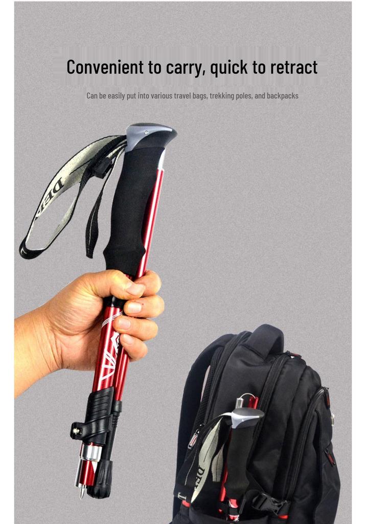 Lightweight Aluminum Folding Telescopic Trekking Pole for Hiking & Climbing