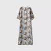20mm Twill Silk Mulberry Tie-Waist Slimming Dress, Round Neck, Three-Quarter Sleeves, Elegant Long Dress