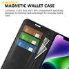For iPhone 15 Plus Wallet Case Litchi Texture Shockproof Leather Flip Stand Phone Cover
