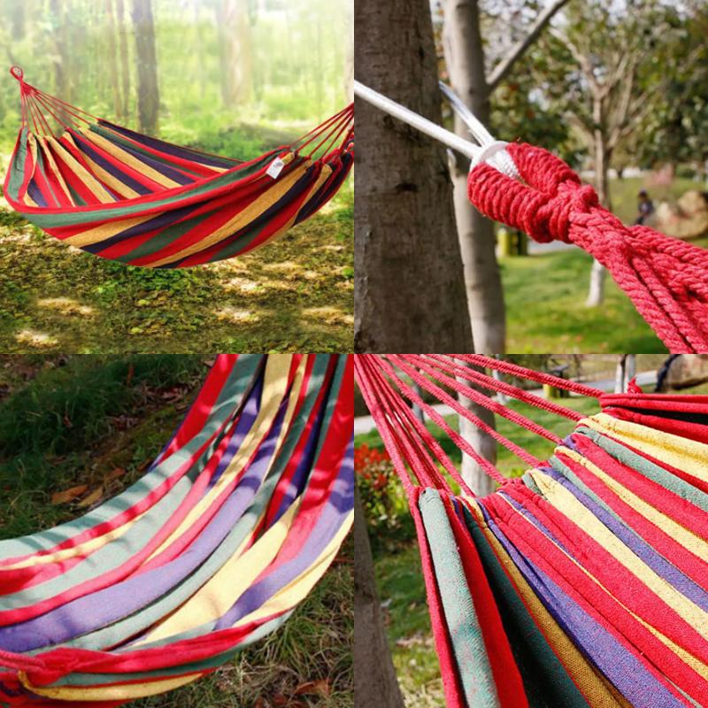 Hammock Leisure  Durable Single Travel Swing Chair Hanging Bed Casual Hammocks for Patio Garden Backyard Outdoor Indoor with Bag
