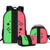 Game Controller Pattern Three Piece Set Rucksacks for Boys Plus Girls Best Gifts 2D Flat Animated School Daily Pack for Children