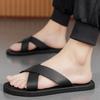 Summertime Mens Slide Shoes British Outside Flat Flip-Flops Leisure Slide Shoes Indoor Home Mens Breathable Sandal Shoes Anti-Skid Sandal Shoes 46