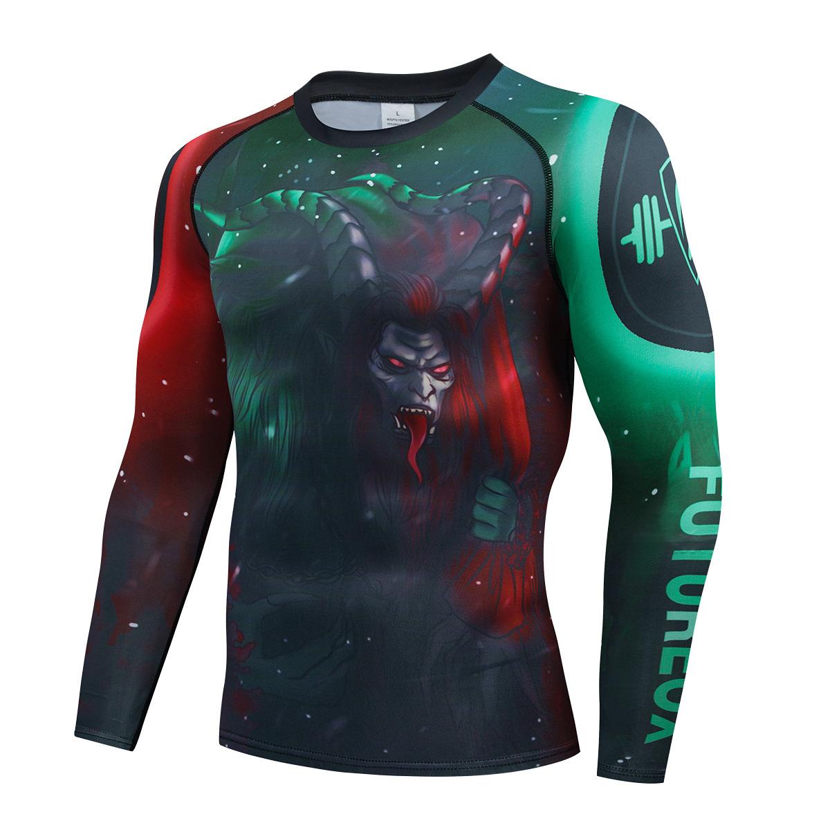 Men s sports suit Men s new quick-drying breathable moisture-absorbing running fitness suit, long-sleeved PRO tights M