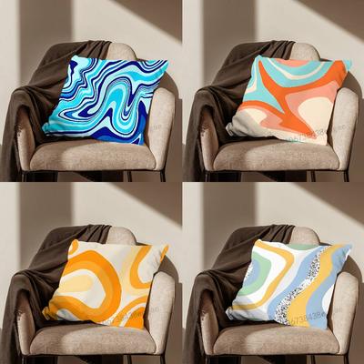 Abstract Art Swirl Graffiti  Pillow Case For Room Sofa Cushion Cover Suitable For Home Bedroom Decoration And Protector
