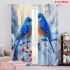 2 Stück, 2D-Flachdruck Vorhang Beliebte Winter-Blaumeisen Vielseitiger Polyesterstoff (ohne Stange) Geschenke für das Schlafzimmer