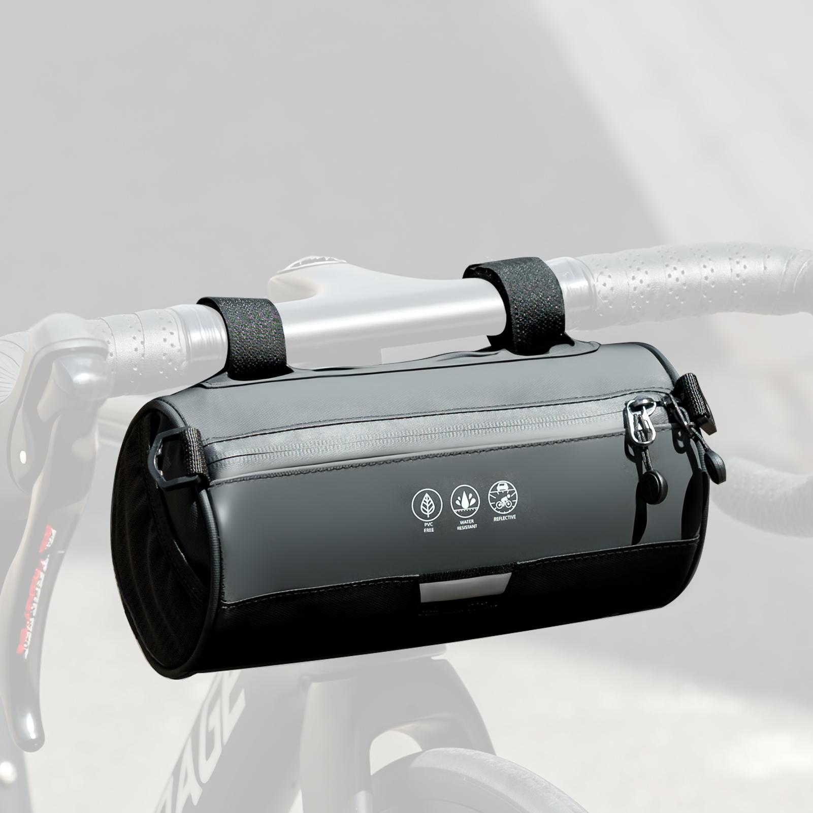 

OFFBONDAGE Bicycle Front Bag Handlebar Pannier 2.7L Big Capacity Reflective Riding Storage Waterproof Cycling Frame Bag Portable чорний
