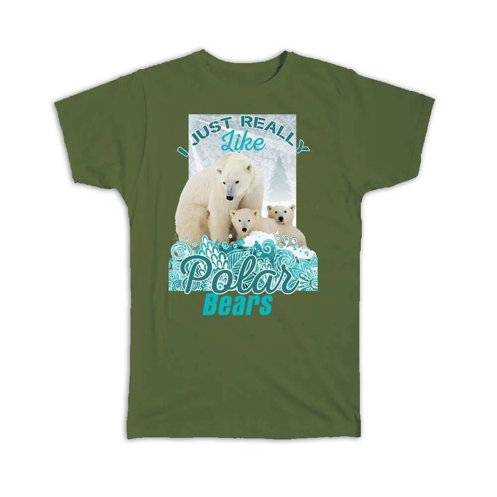 Gift T-Shirt : Polar Bear Mandala Nature Wild Animals Wildlife Fauna Safari L