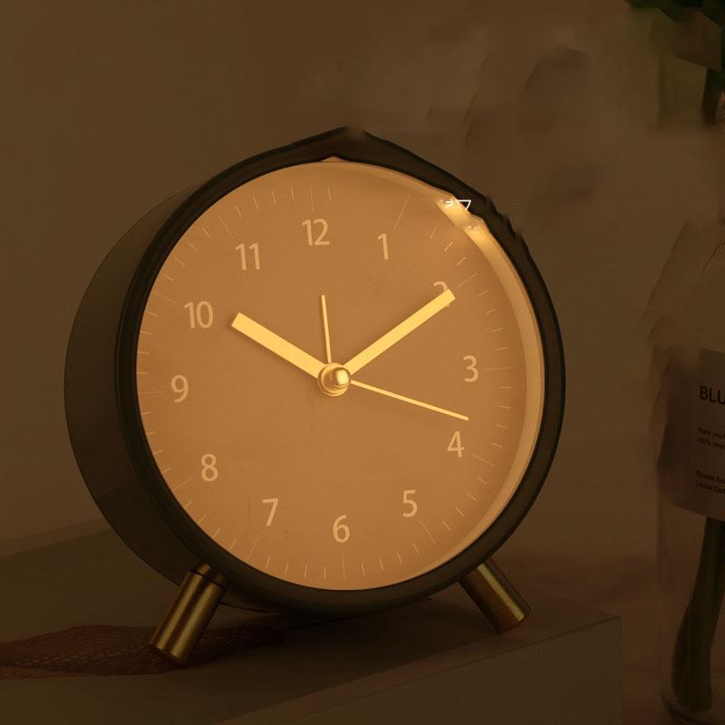 Nordic Clock Desktop Silent Minimalist Bedroom Alarm Clock Living Room Fashion Creative Light Luxury Student Dorm Table Clock