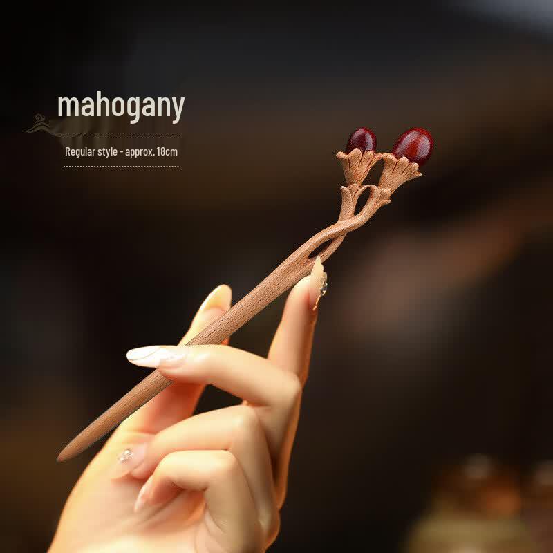 Retro Green Sandalwood Hairpin & Comb Set One Size