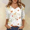 3/4 Sleeve Shirts For Women Cute Print Graphic Tees Blouses Casual Plus Size Basic Tops Pullover