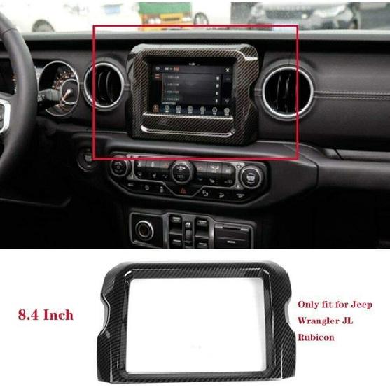 8.4" Carbon Fiber GPS Navigation Panel Cover for 18+Jeep Wrangler JL JLU Rubicon