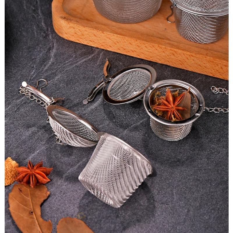 1PCS Tea Spice Strainer Seasoning Ball Stainless Steel Teakettle Locking Tea Filter Reusable