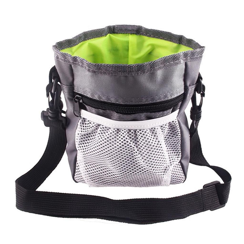 Pet Training Bag Multipurpose Large Capacity Foldable Oxford Cloth Pet Snack Pouch for Outdoor Travel Camping Gray