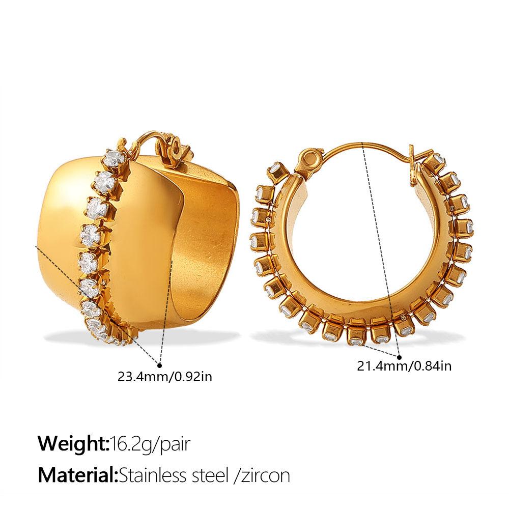 

Europe and the United States 2025 hot-selling Internet celebrity popular earrings personalized versatile irregular geometric diamond earrings