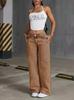 Plus Size Women's Casual Washed Stretch Straight Leg Jeans