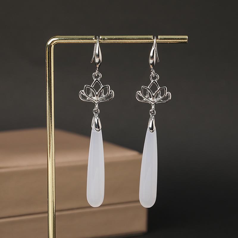 Boucles d'oreilles gland perle en forme d'éventail:  Pendentif Boucle de Paix Style Chinois Rétro pour Costumes Hanfu