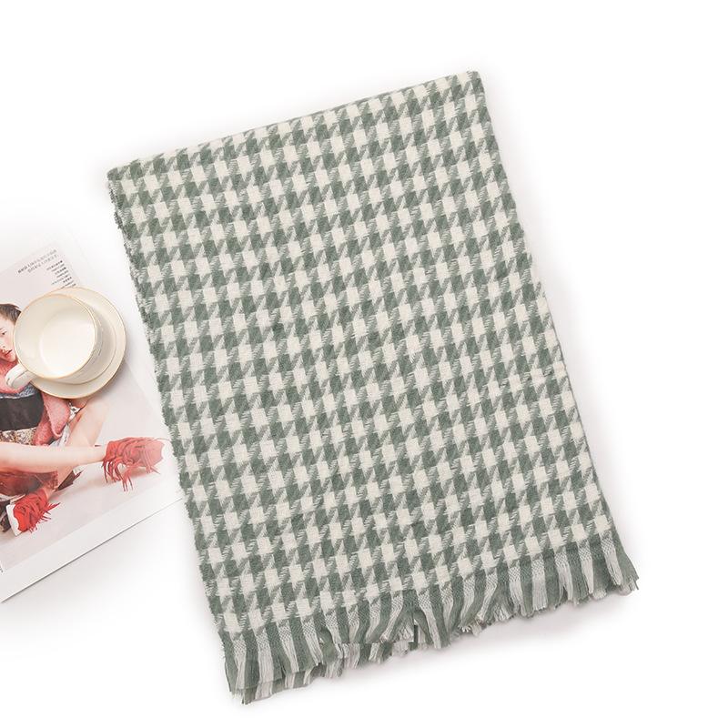 Qiandongge Skjerf Dameskjerf Varmt Skjerf Hals Kasjmirkjerf Rutete Tykt Skjerf Vintereksplosjon