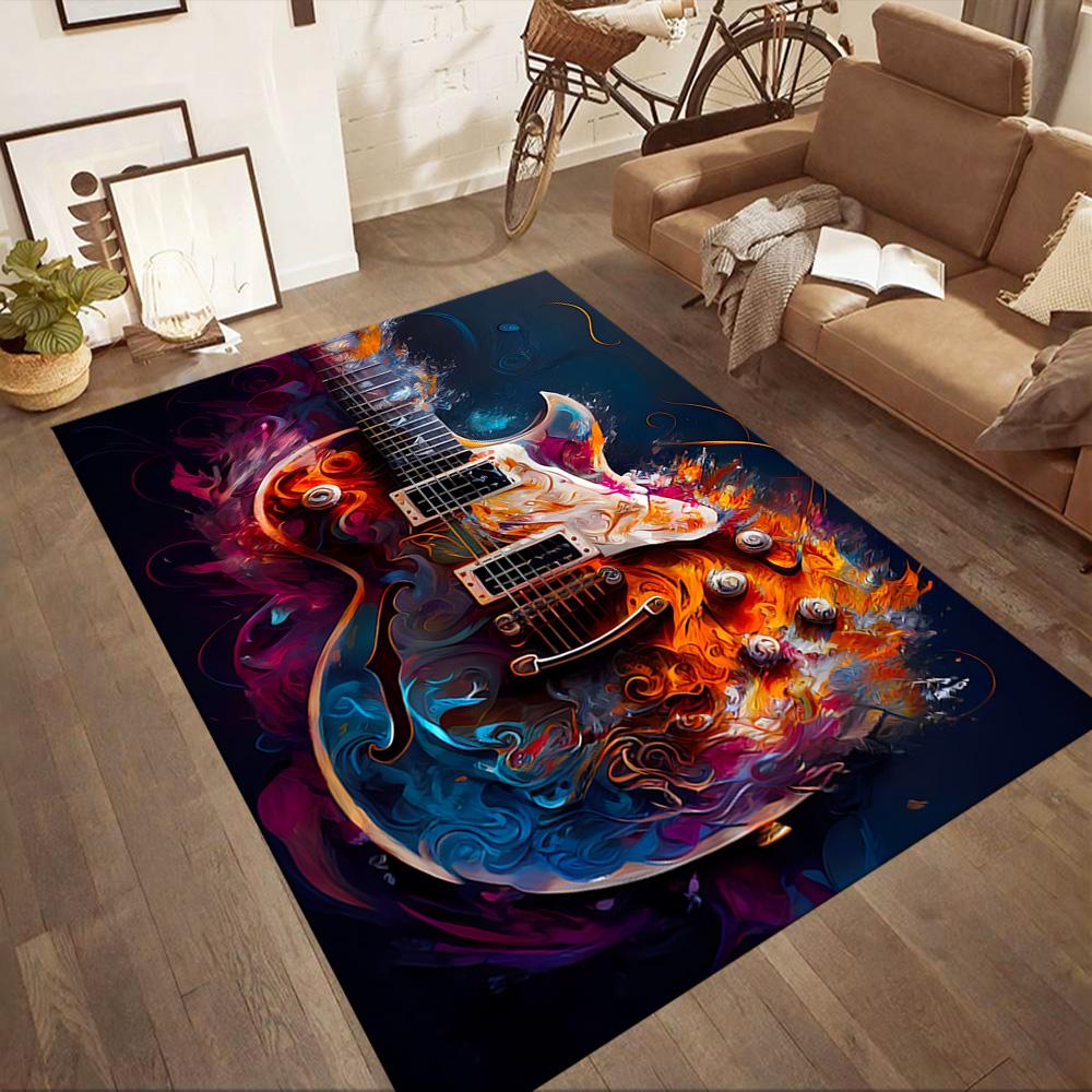 Guitar Art Abstract Floor Mats for Living Room, Bedroom and Room Decoration Are Suitable for Gifts.
