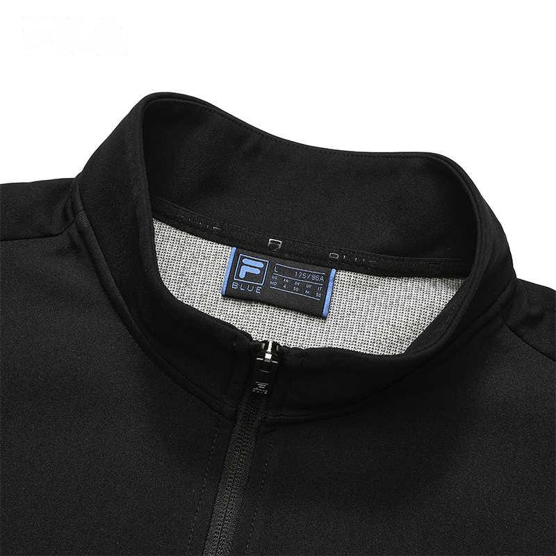 Fila Solid Color Zip Collar Woven Jacket Men Jacket Black F11M242707F-BK