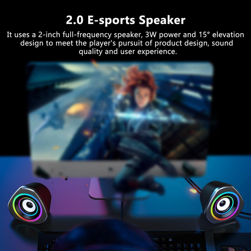 SADA Home Speaker Set Desktop PC Computer Speakers 3.5mm Wired Laptop Speakers USB Powered Sound