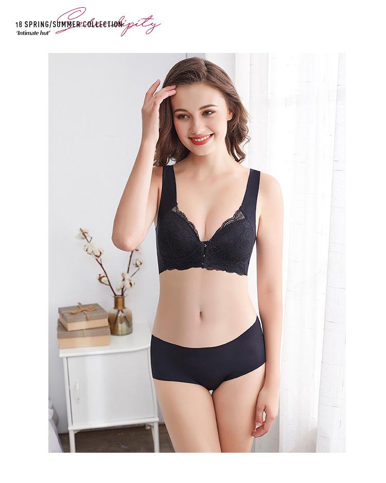 Large Size Front Buckle Lace Seamless Bra - U-Shaped Nursing Comfort Bra Without Steel Ring