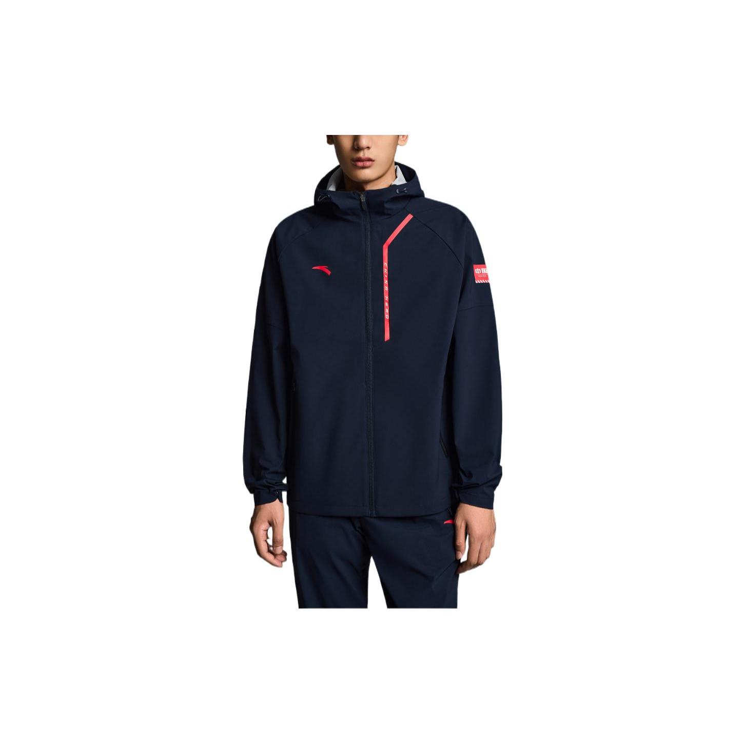 ANTA Jackets Men s Blue Hooded Moderate Soft Shell 952237605-2 M