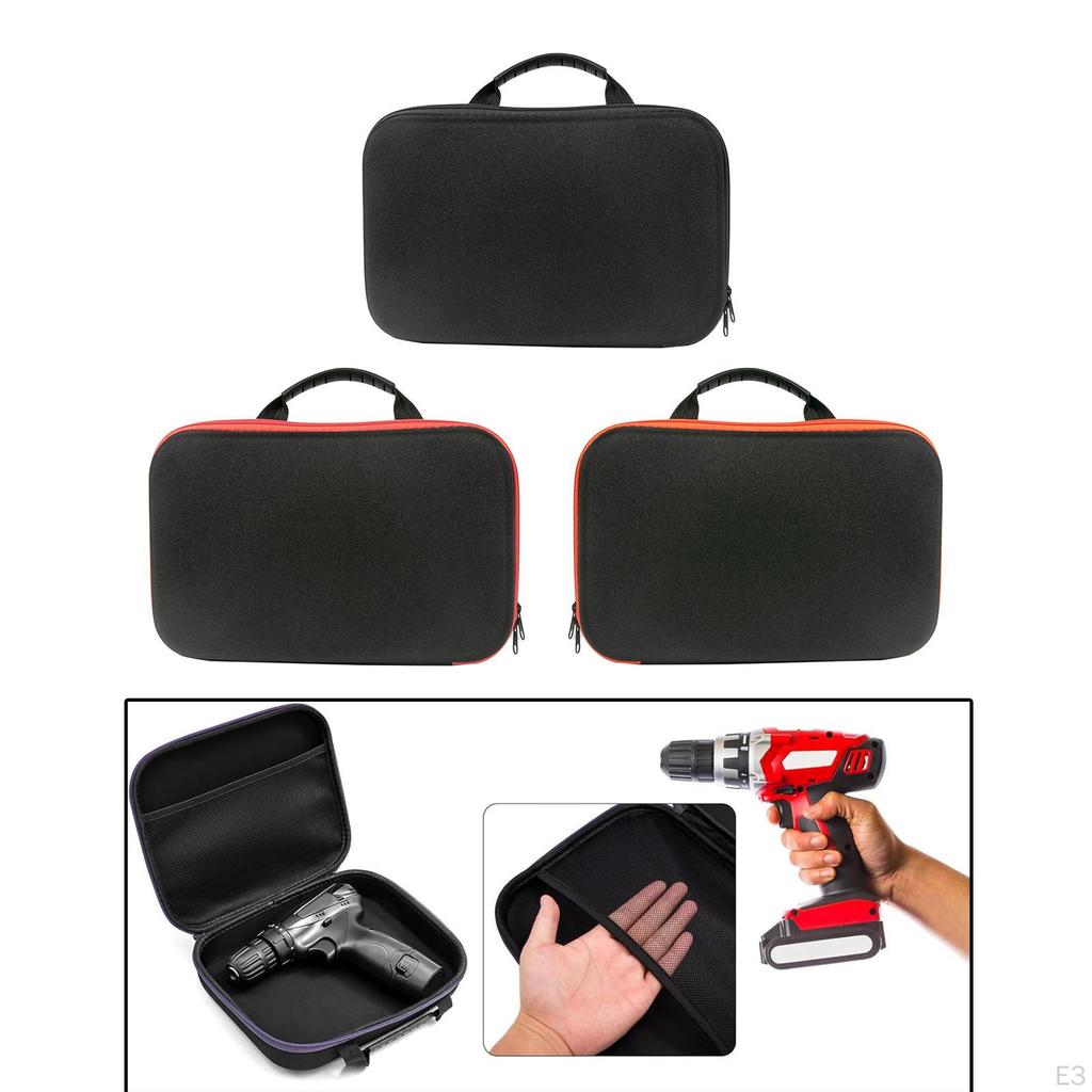 Electric Drill Carry Case Carrying EVA Accessories with Inner Mesh Pocket Tool Box for