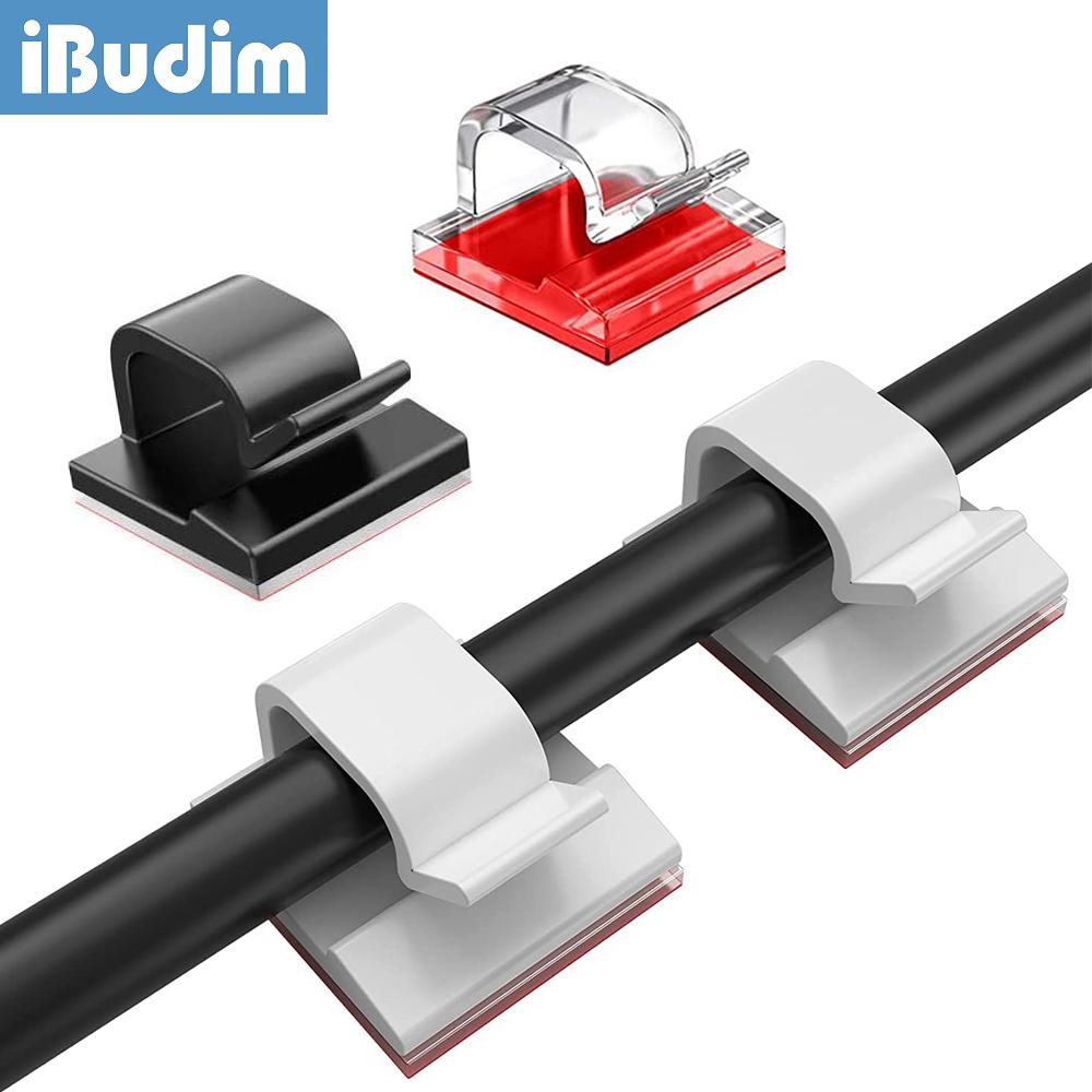 

iBudim USB-кабельный органайзер для намотки проводов для настенных настольных зажимов для кабеля, держатель для компьютерной клавиатуры и мыши