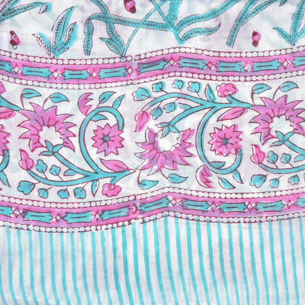 Lightweight Cotton Scarf for Women | Handblock Printed Summer Wrap | Indian Cotton Sarong | Stylish Hair Scarf or Travel Shawl