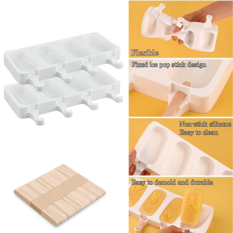 Creative Silicone Ice Pop Mold With Cover For Homemade Frozen Desserts