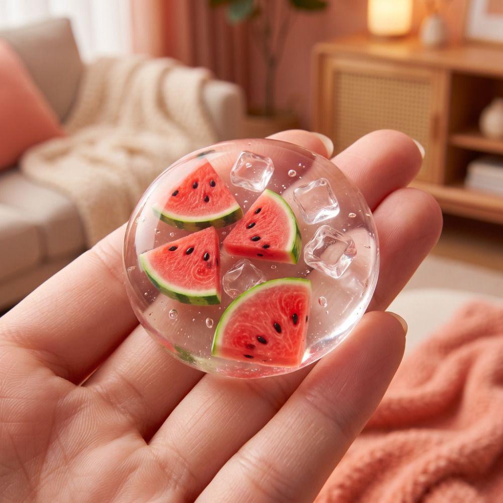 Strawberry Fruit Coconut Balls Squeeze Toy Watermelon Squishy Pearl Squishy Toy Home Decoration