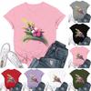 Women's Fashion Casual Printed Round Neck Short Sleeved T-Shirt Top T-Shirt Top Top
