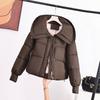 Lapel solid color small down cotton-padded clothes women's short cold-proof bread clothes student cotton-padded jacket
