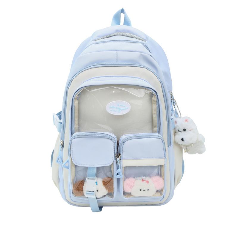 Cute Pain Bag Ins Wind School Bag Female Junior High School Student Japanese Large Capacity Transparent Backpack Versatile Student Backpack Tide