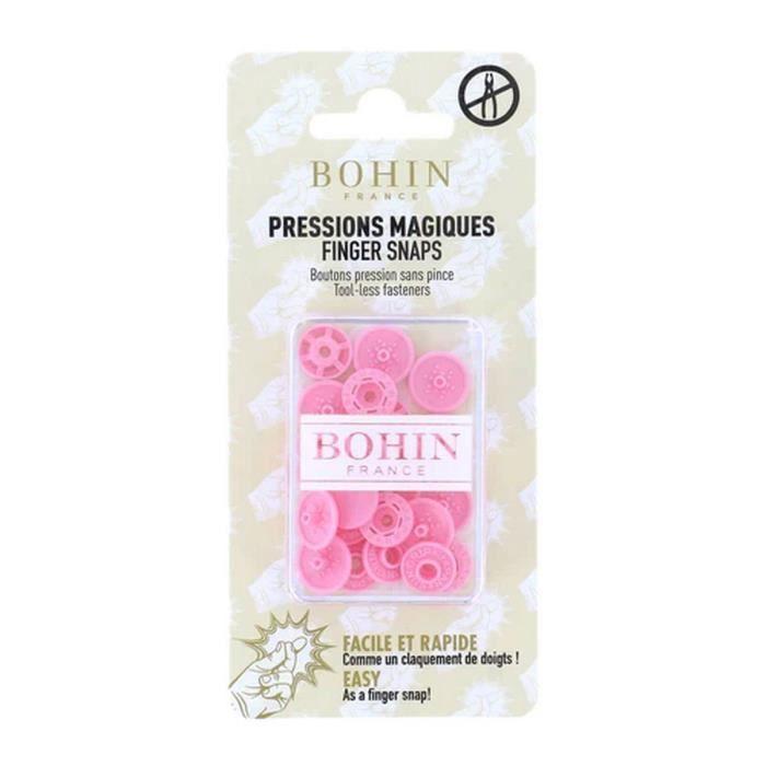 Bouton pression - BOHIN - 13mm - Couleur: Rose - Plastique - Magique