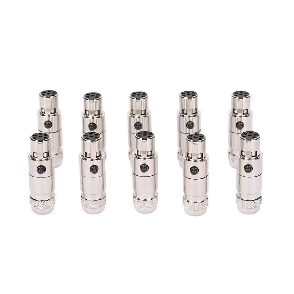10 Pcs XLR Female Head Mini Full Metal 6 Pin Female Connector for Microphone Cable Interface