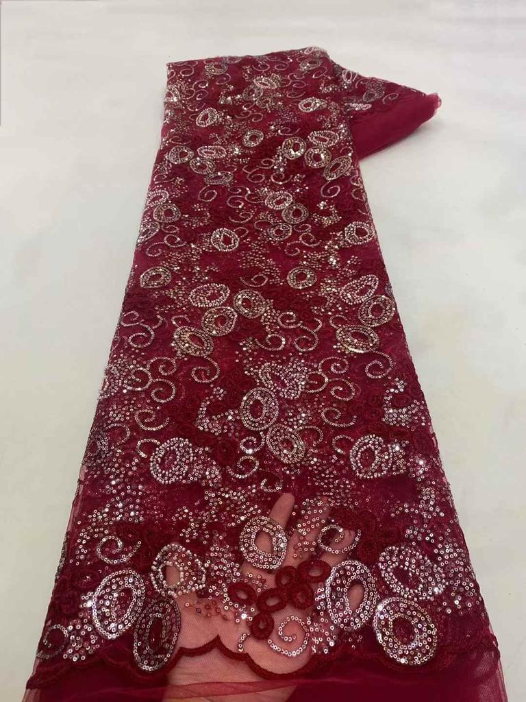 Blue African Tulle Lace Fabric 2025 French Net Sequins Fabric Sewing Embroidery With Groom Lace Tulle Mesh Nigeria Party Dress