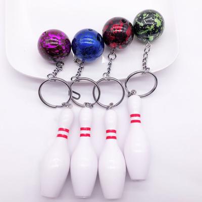 Araba Anahtarlığı Bowling Mini Top Şekli Pürüzsüz Yüzey Anahtarlık Kolay Kurulum