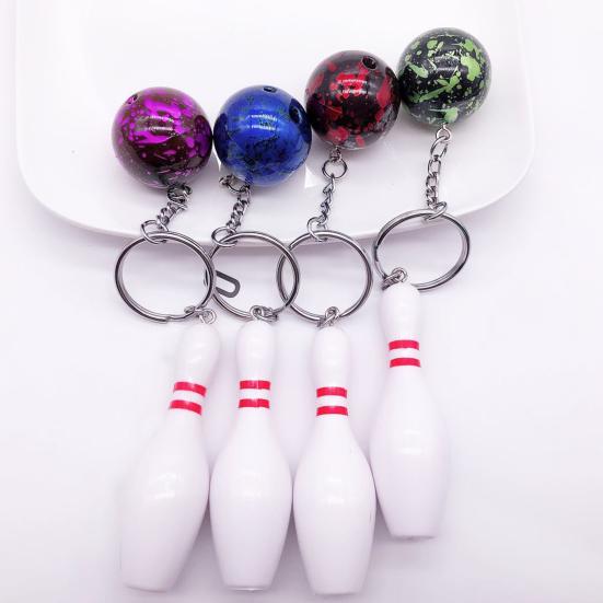 Car Key Chain Bowling Mini Ball Shape Smooth Surface Key Ring Easy Installation