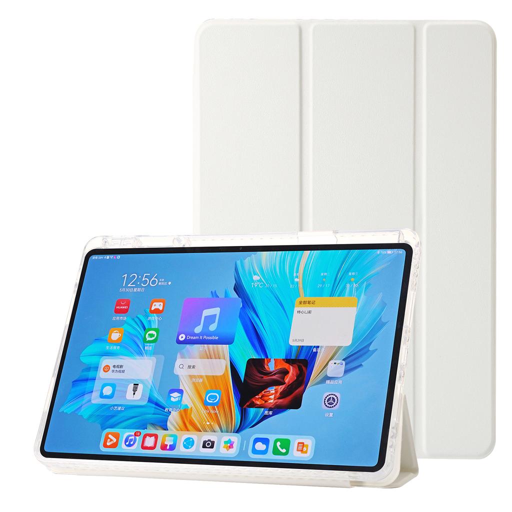 For Huawei MatePad 11.5 S (2025)/MatePad 11.5 S Case Tri-Fold Stand PU Leather+TPU+Clear Acrylic Tablet Cover -  Blackish Green