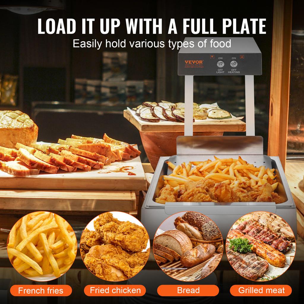 750W Commercial Food Heating Countertop Kitchen Restaurant 104-122°F Fries Food Warmer French Fry Food Warmer