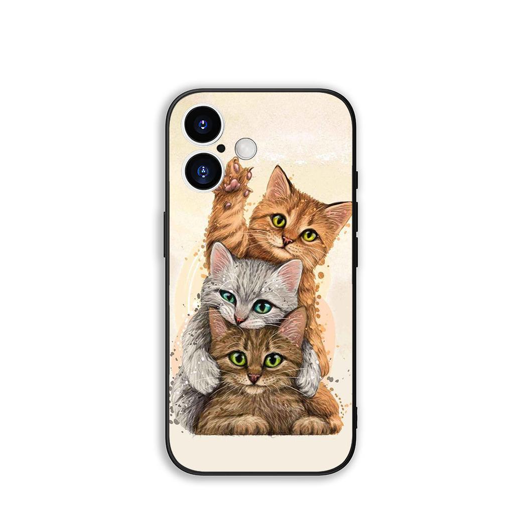 For Samsung Galaxy S25 S23 S22 S24 FE Ultra Plus A56 A05 A06 A15 A16 A57 S7 Edge Phone Cover Case Cat Meow