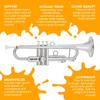 pInstruments pTrumpet hyTech Bb Plastic Lightweight Durable ABS Construction with Antibacterial Silver Mouthpiece Gig Bag Trumpet, & Bio-Coated