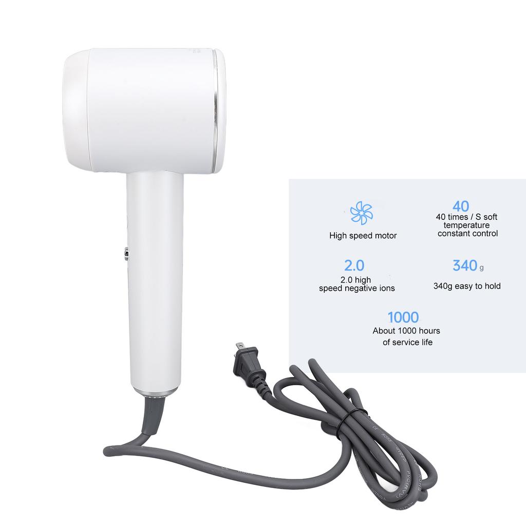 Hair Dryer High Speed Fast Drying Powerful 1300W Intelligent Negative Ions Portable Blow Dryer for H