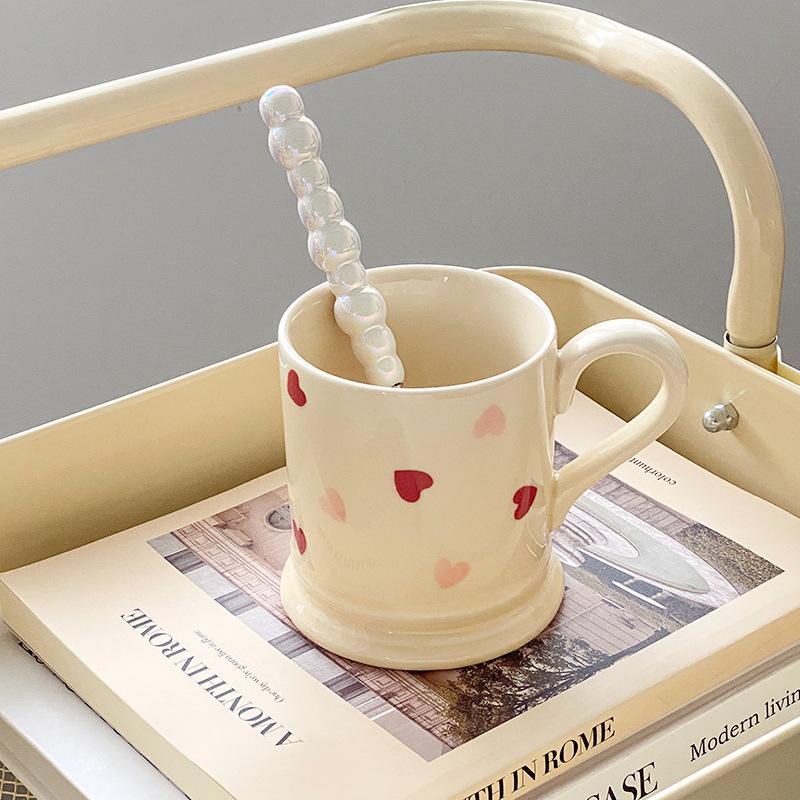Cream Love Bowl Plate Simple Rice Salad Bowl Combination Series Underglaze Color High Temperature Resistant Ceramic Tableware