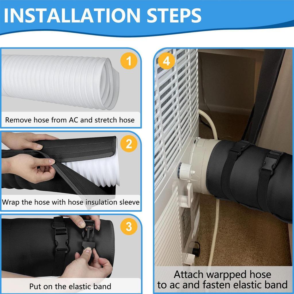 Universal Air Conditioner Hose Cover Exhaust Pipe Protection Cover Waterproof Dustproof Heat Insulation Wrap Portable